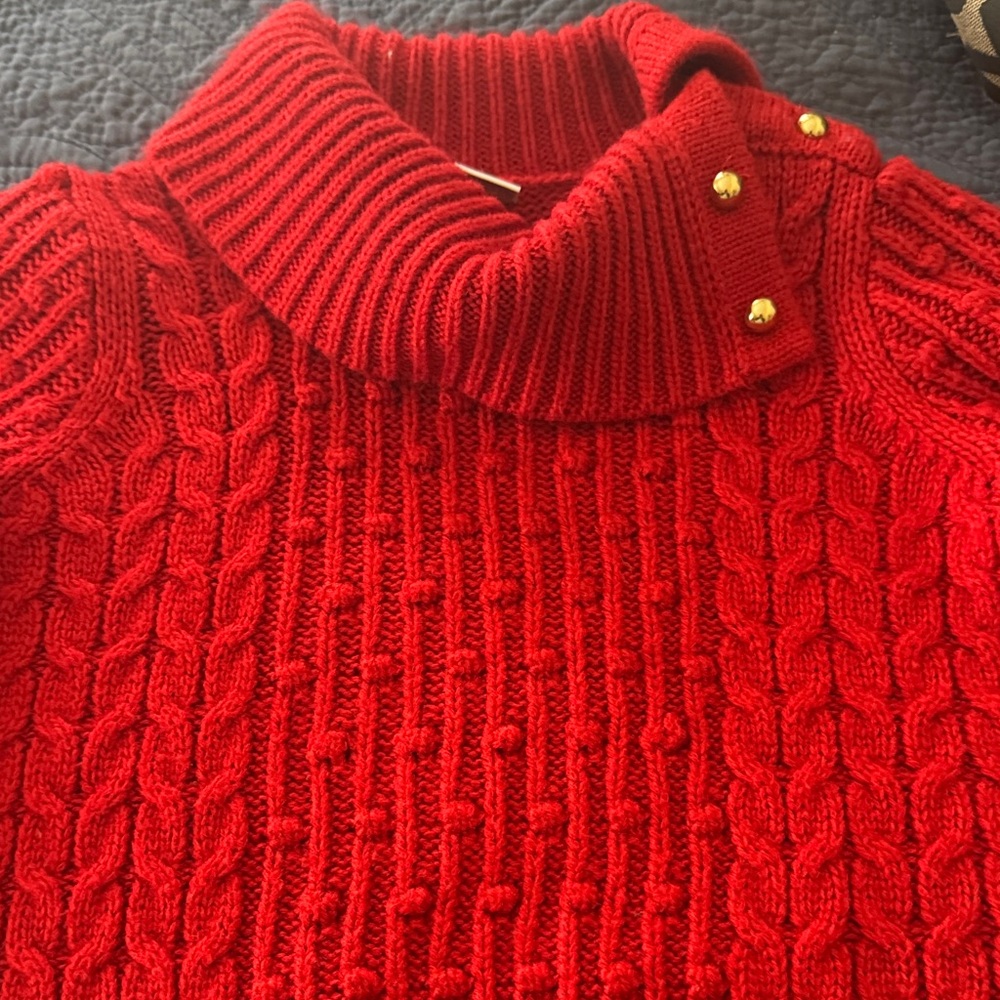 Janie and Jack Scarlet Cable Knit Cowl Sweater